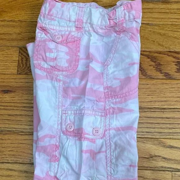 Faded Glory ❤️ Girl Pink & White Cotton Belt Looped Pant ms - Size 5 (PRE-LOVED) - Picture 7 of 8